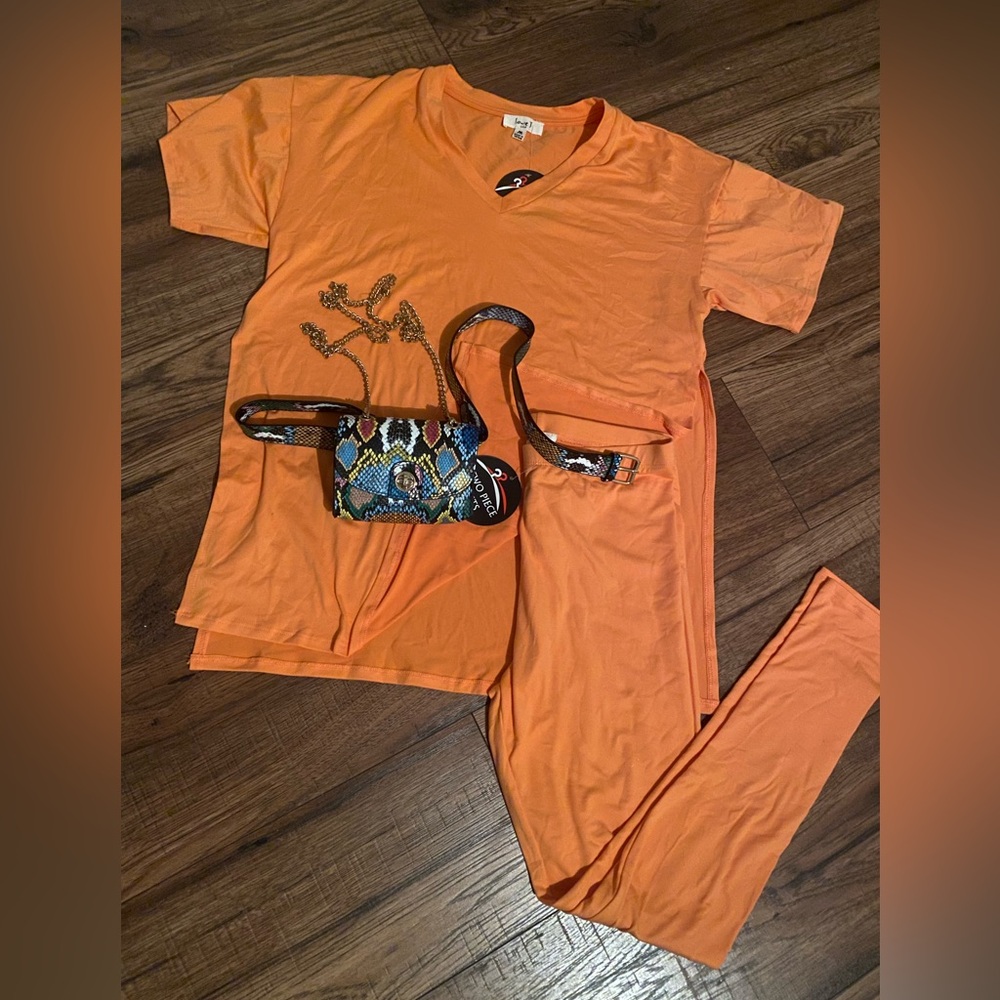 Love J Orange Tunic Top with matching tights